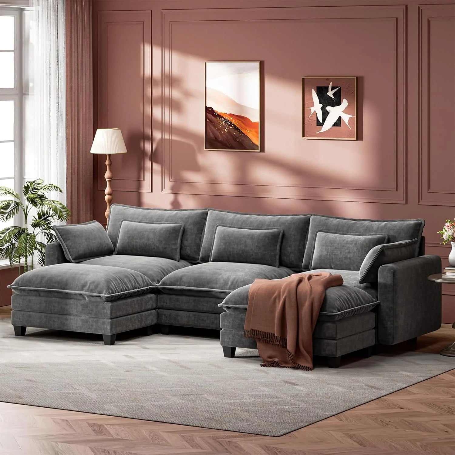 Marsail Modular Sectional Sofa 110.6" U-Shaped Modern Comfy Cloud Couch