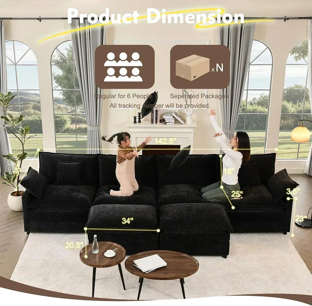 108" U-shaped sofa modular sofa Comfortable cloud sofa