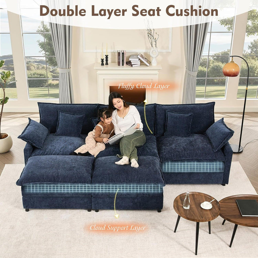 108" U-shaped sofa modular sofa three-seater comfortable cloud sofa