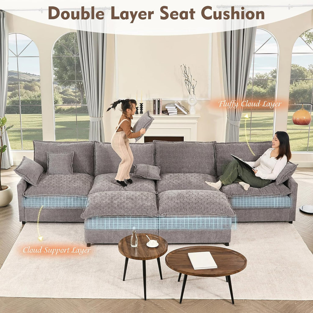 108" U-shaped sofa modular sofa Comfortable cloud sofa