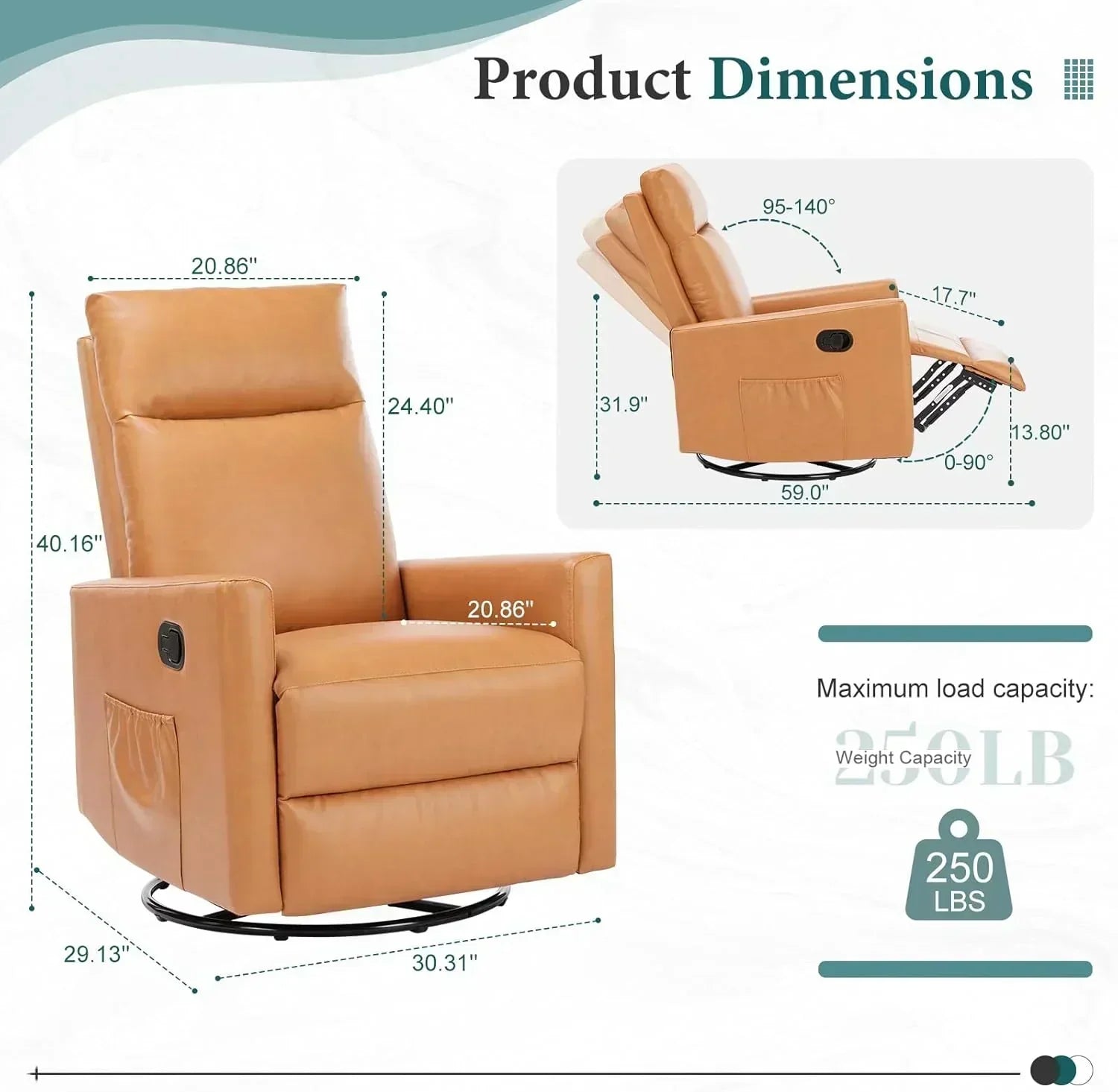 Sweetcrispy Massage Recliner Chair for Adults Adjustable Home Theater Seating