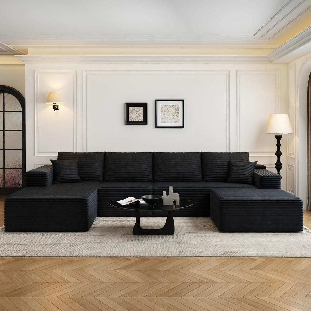 107.5" Cloud Modular Sectional Sofa Couch with L-Shape Chaise,Modern Minimalist Upholstered Couches