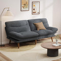 Pipishell Convertible Futon Sofa Bed,66" Corduroy Futon Couch with Adjustable Backrest and Armrests, Recliner Sleeper Sofa for Small Spaces, Play Room or Office, Grey