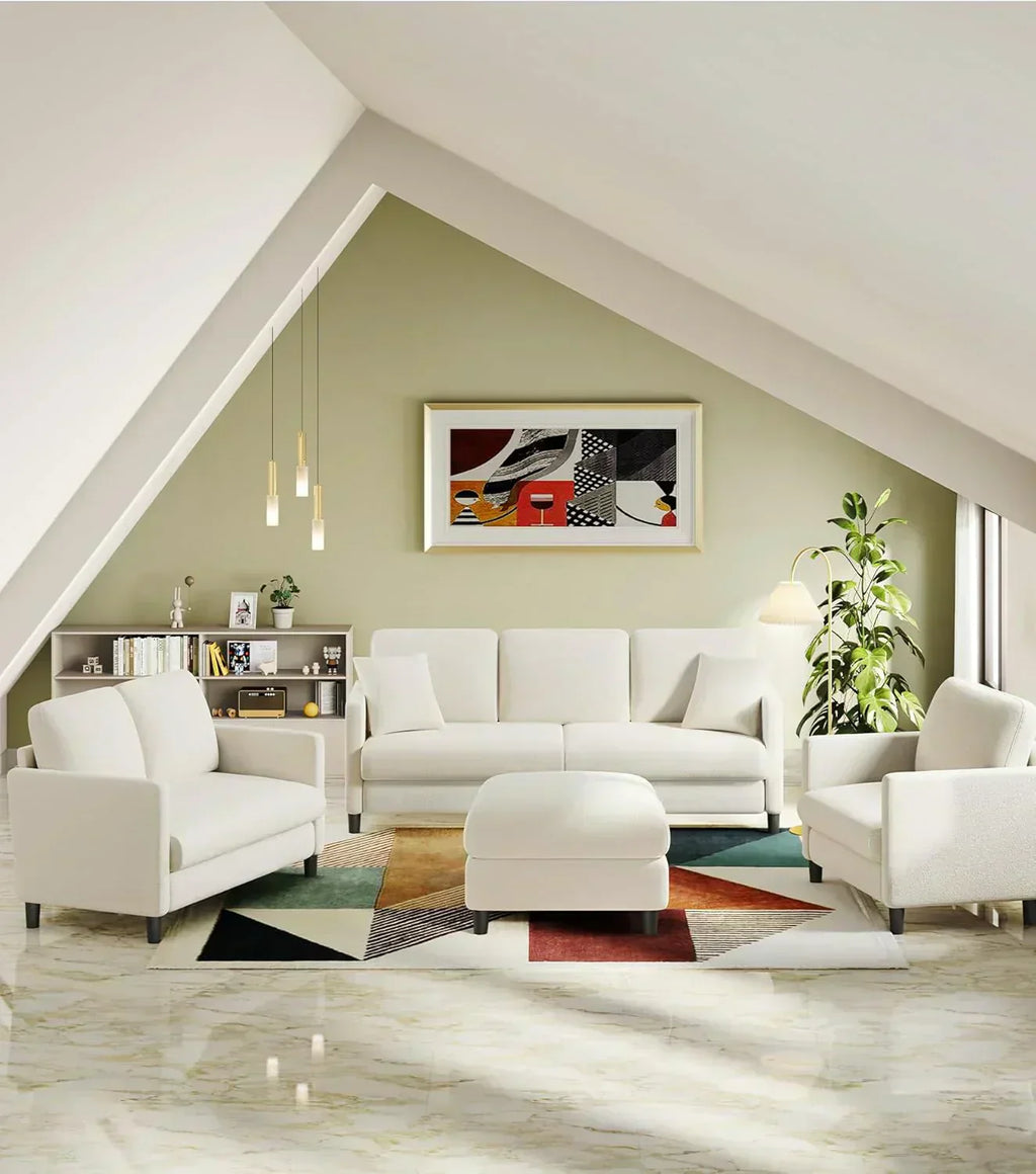 Loveseat Sofa 51" Love Seat Comfy Corduroy Small Loveseat Tool-Free Setup Couch