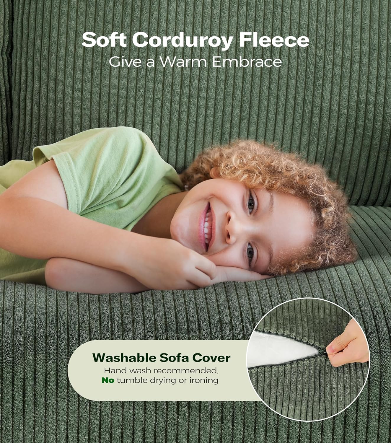 Loveseat Sofa 51" Love Seat Comfy Corduroy Small Loveseat Tool-Free Setup Couch