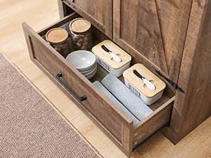 JXQTLINGMU Farmhouse Kitchen Pantry 72" Tall Wood Kitchen Storage Cabinet Adjustable Shelves