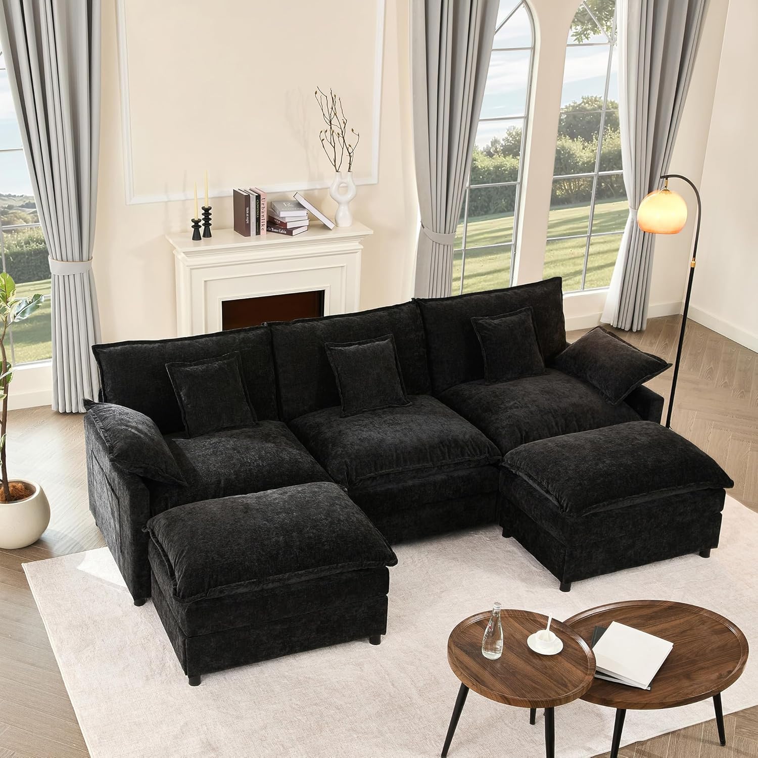 108" U-shaped sofa modular sofa Comfortable cloud sofa