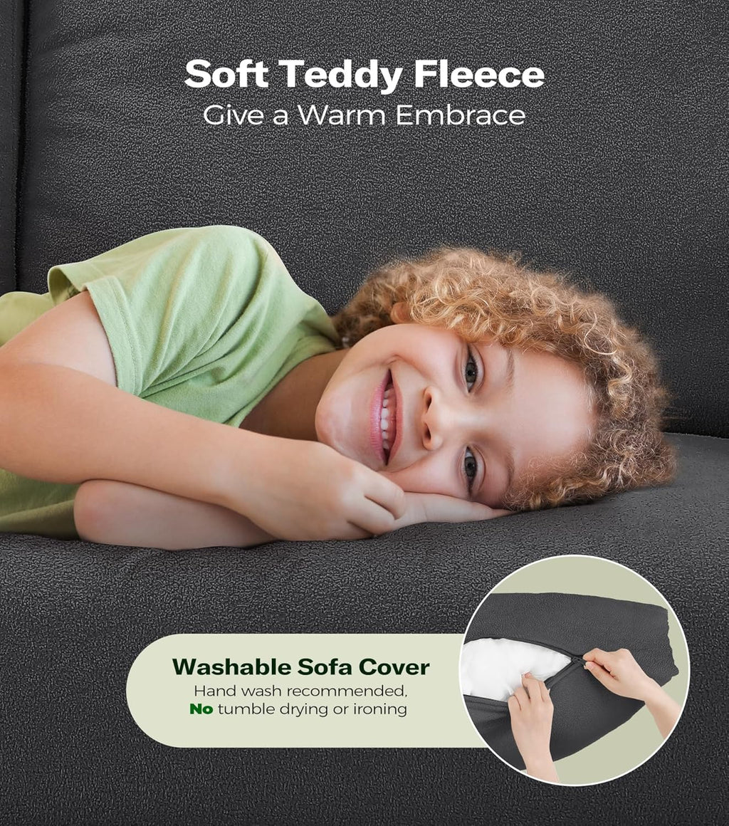 Loveseat Sofa 51" Love Seat Comfy Corduroy Small Loveseat Tool-Free Setup Couch