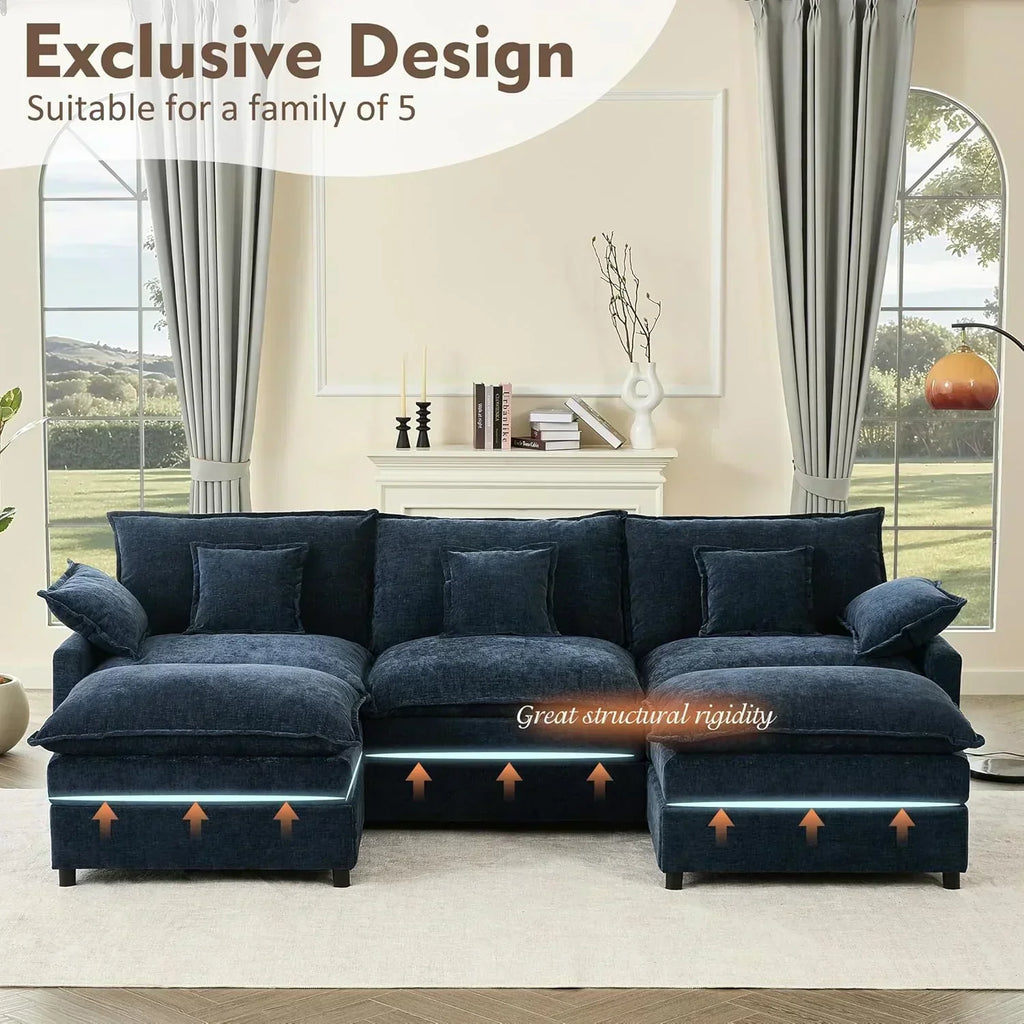108" U-shaped sofa modular sofa three-seater comfortable cloud sofa
