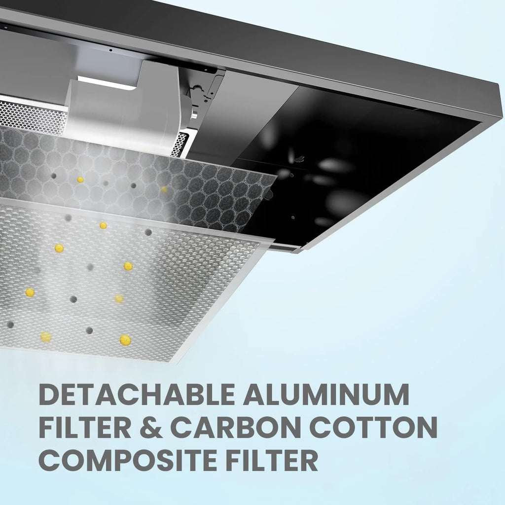 Comfee 30" Under Cabinet Ducted/Ductless Convertible Slim Vent Durable Stainless Steel Kitchen Reusable Filter