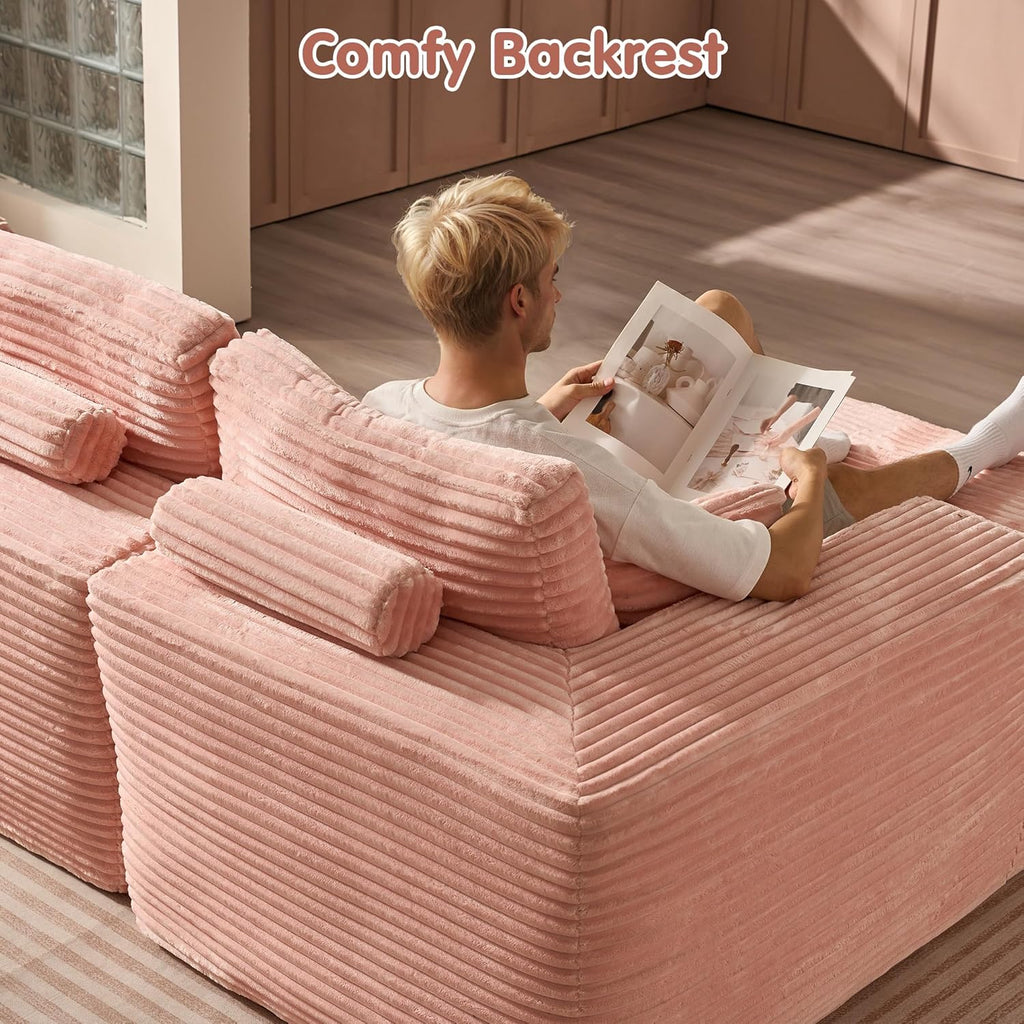 Ovios 104" Cloud Section Sofa L-shaped lounge chair, modern modular sofa