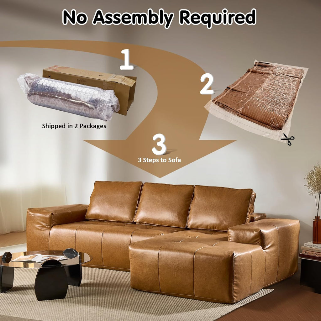 Ovios 104" Cloud Section Sofa L-shaped lounge chair, modern modular sofa