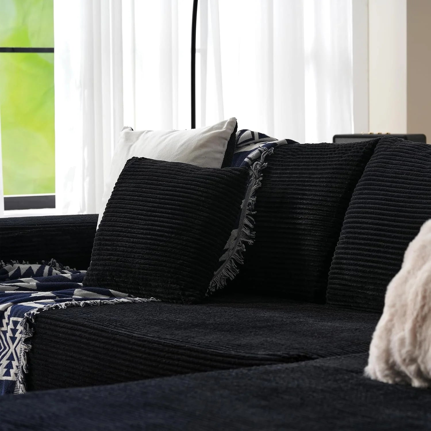 Ovios 104" Cloud Section Sofa L-shaped lounge chair, modern modular sofa