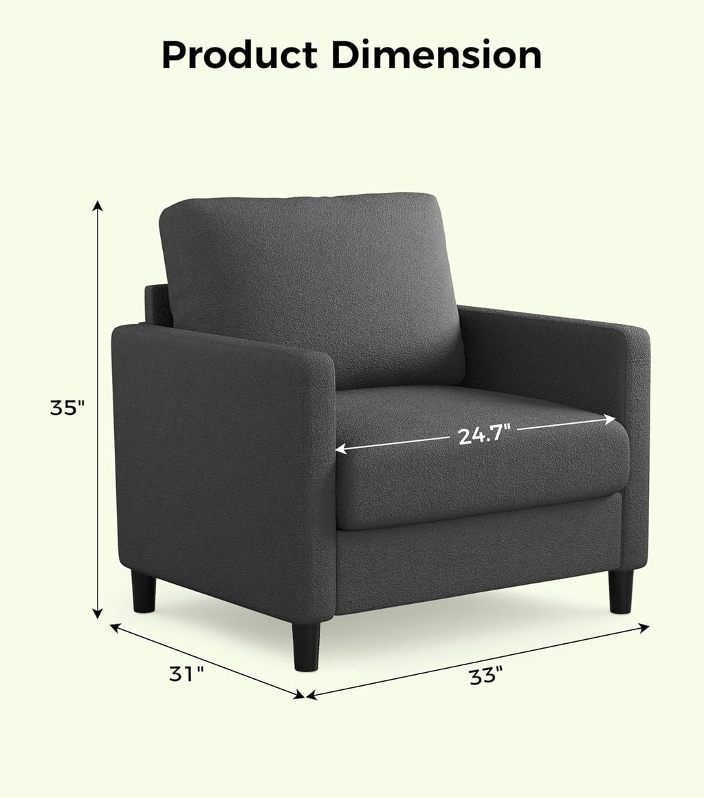 Loveseat Sofa 51" Love Seat Comfy Corduroy Small Loveseat Tool-Free Setup Couch