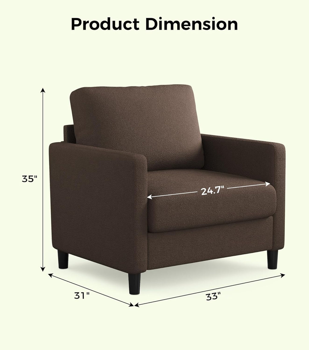 Loveseat Sofa 51" Love Seat Comfy Corduroy Small Loveseat Tool-Free Setup Couch