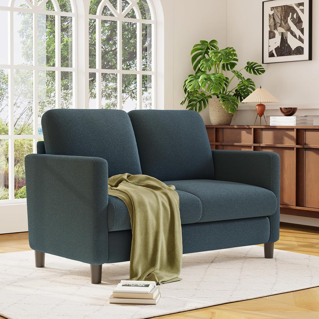 Loveseat Sofa 51" Love Seat Comfy Corduroy Small Loveseat Tool-Free Setup Couch