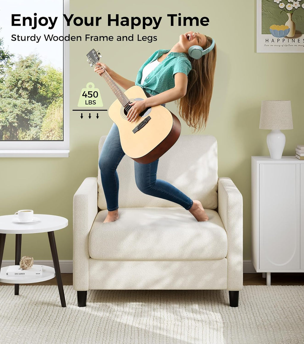 Loveseat Sofa 51" Love Seat Comfy Corduroy Small Loveseat Tool-Free Setup Couch