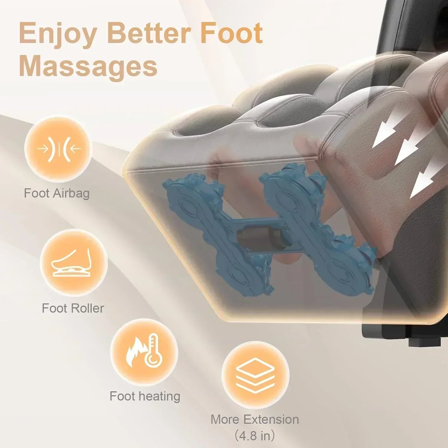Full Body Massage Chair Zero Gravity Massage Chair with 10 Fixed Rollers Heating Foot Massage