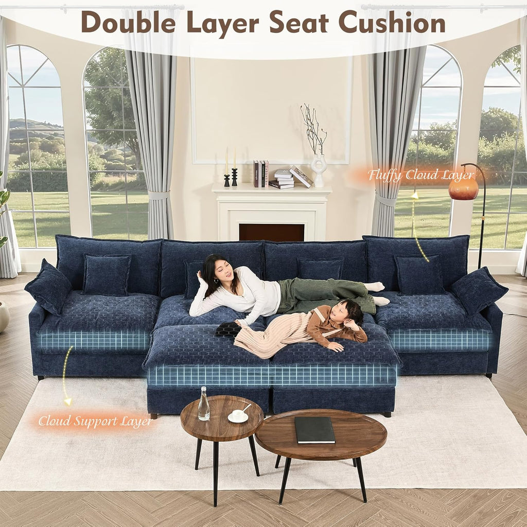 108" U-shaped sofa modular sofa three-seater comfortable cloud sofa