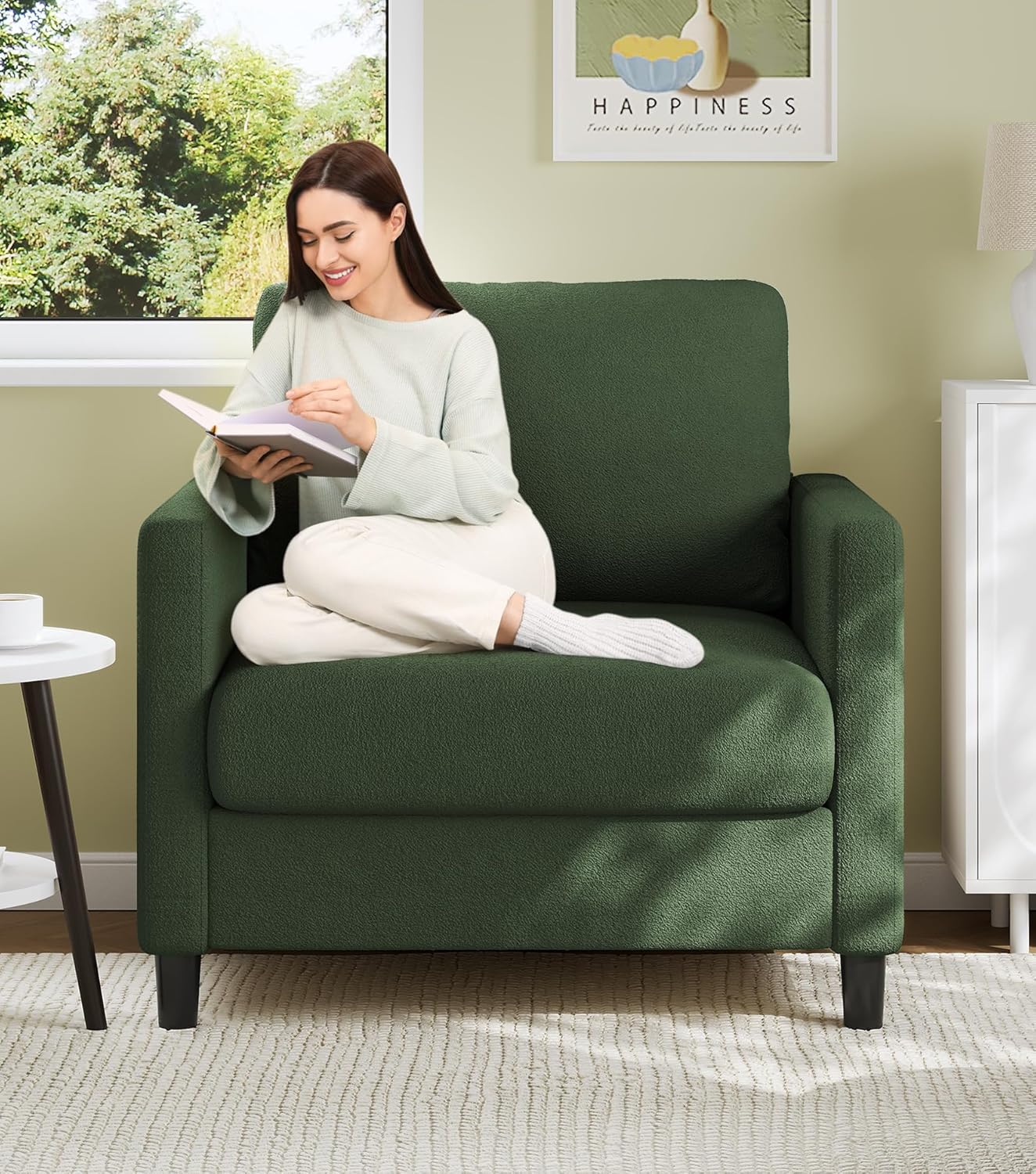 Loveseat Sofa 51" Love Seat Comfy Corduroy Small Loveseat Tool-Free Setup Couch