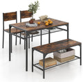 Giantex Dining Table Set for 4 43" Kitchen Table and Chairs Modern Functional Desk Set