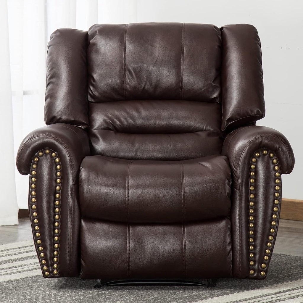 Leather recliner classic traditional manual recliner single sofa for living room