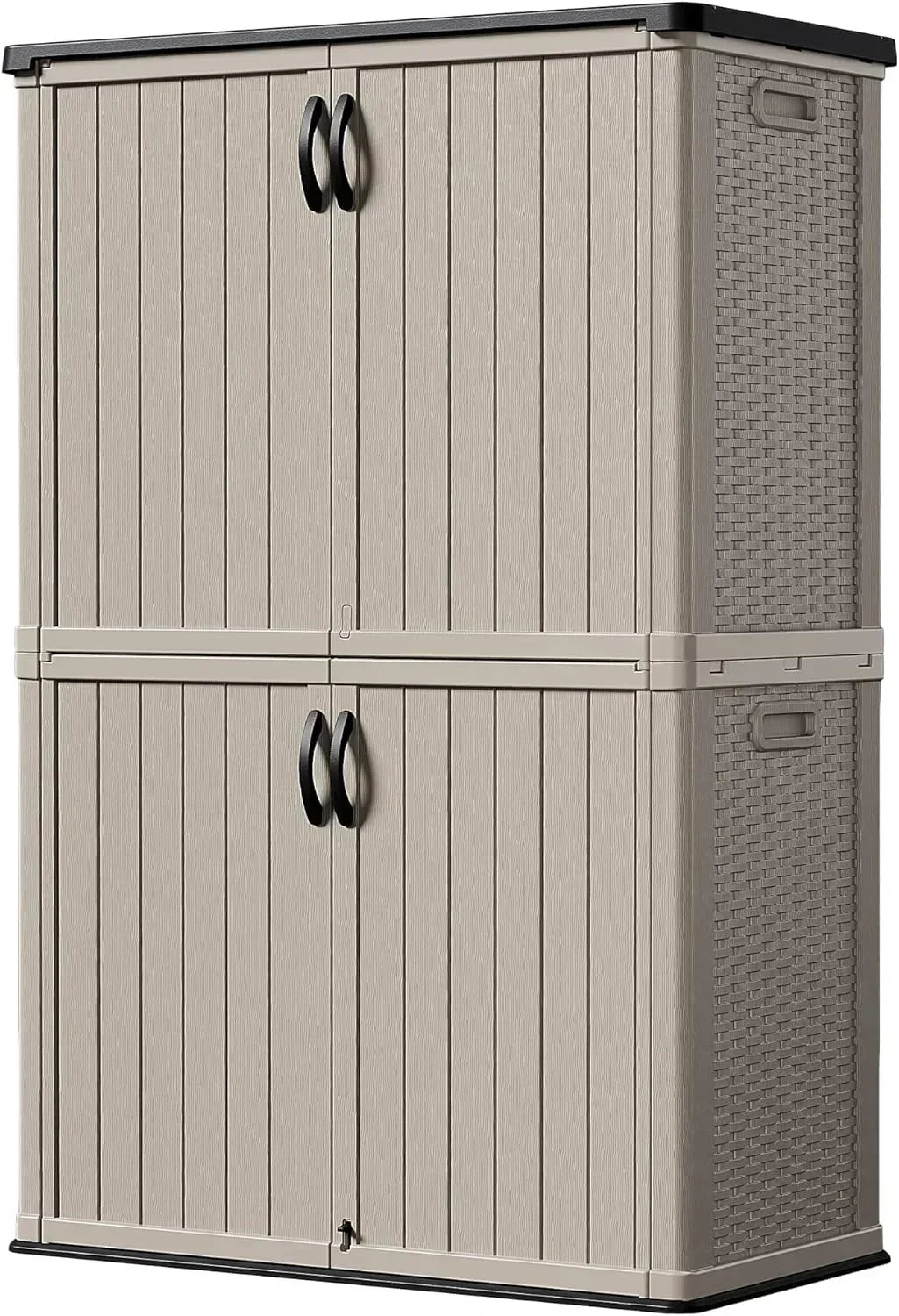 Devoko Outdoor Storage Cabinet 26 Cu Ft with Lockable Doors Horizontal Storage Shed Waterproof