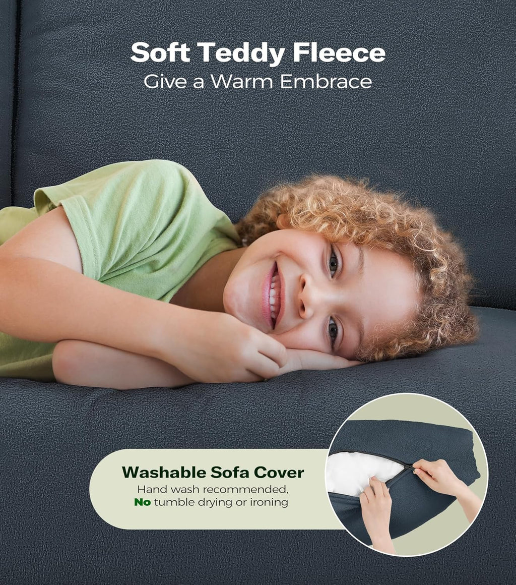 Loveseat Sofa 51" Love Seat Comfy Corduroy Small Loveseat Tool-Free Setup Couch