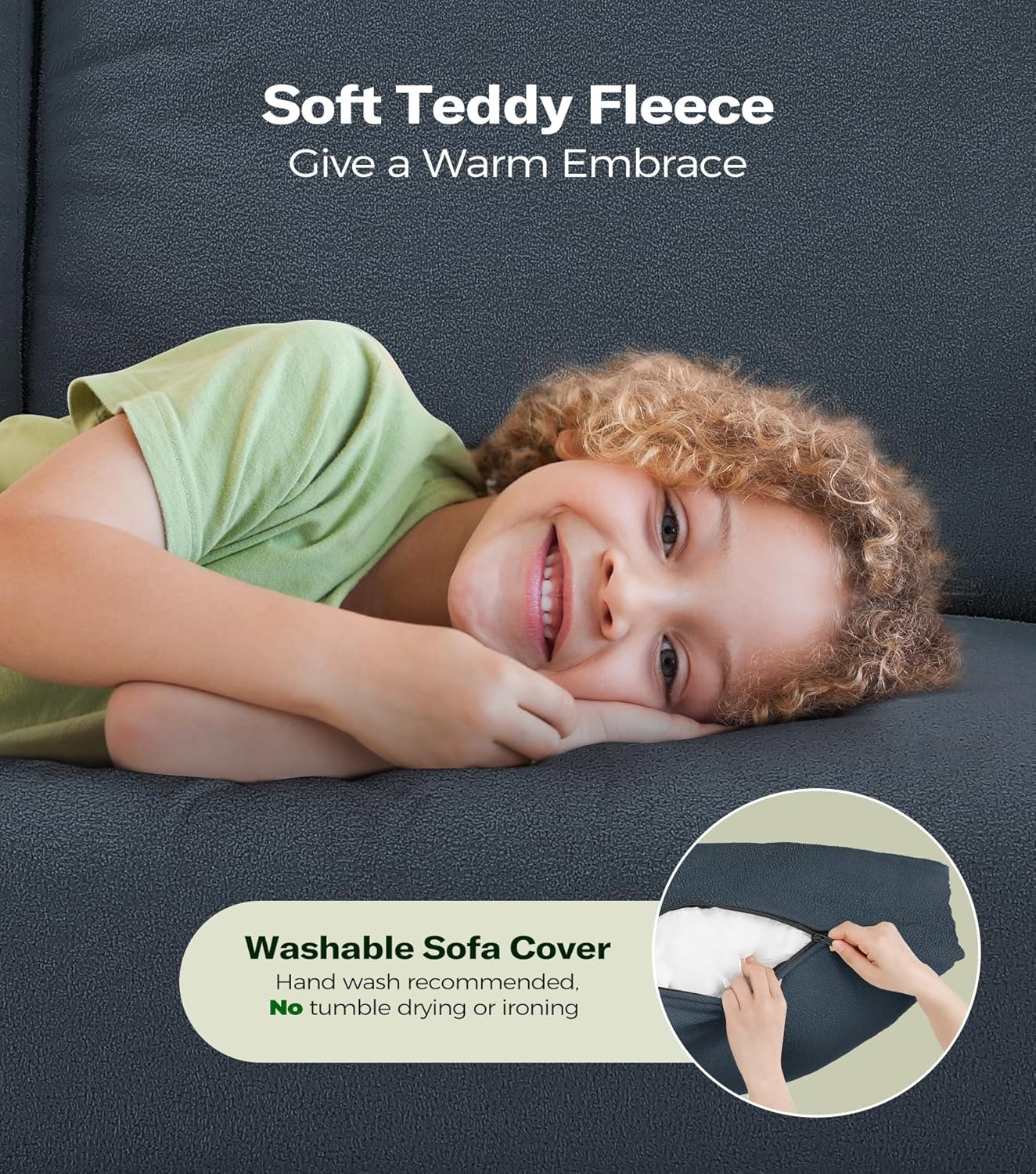 Loveseat Sofa 51" Love Seat Comfy Corduroy Small Loveseat Tool-Free Setup Couch