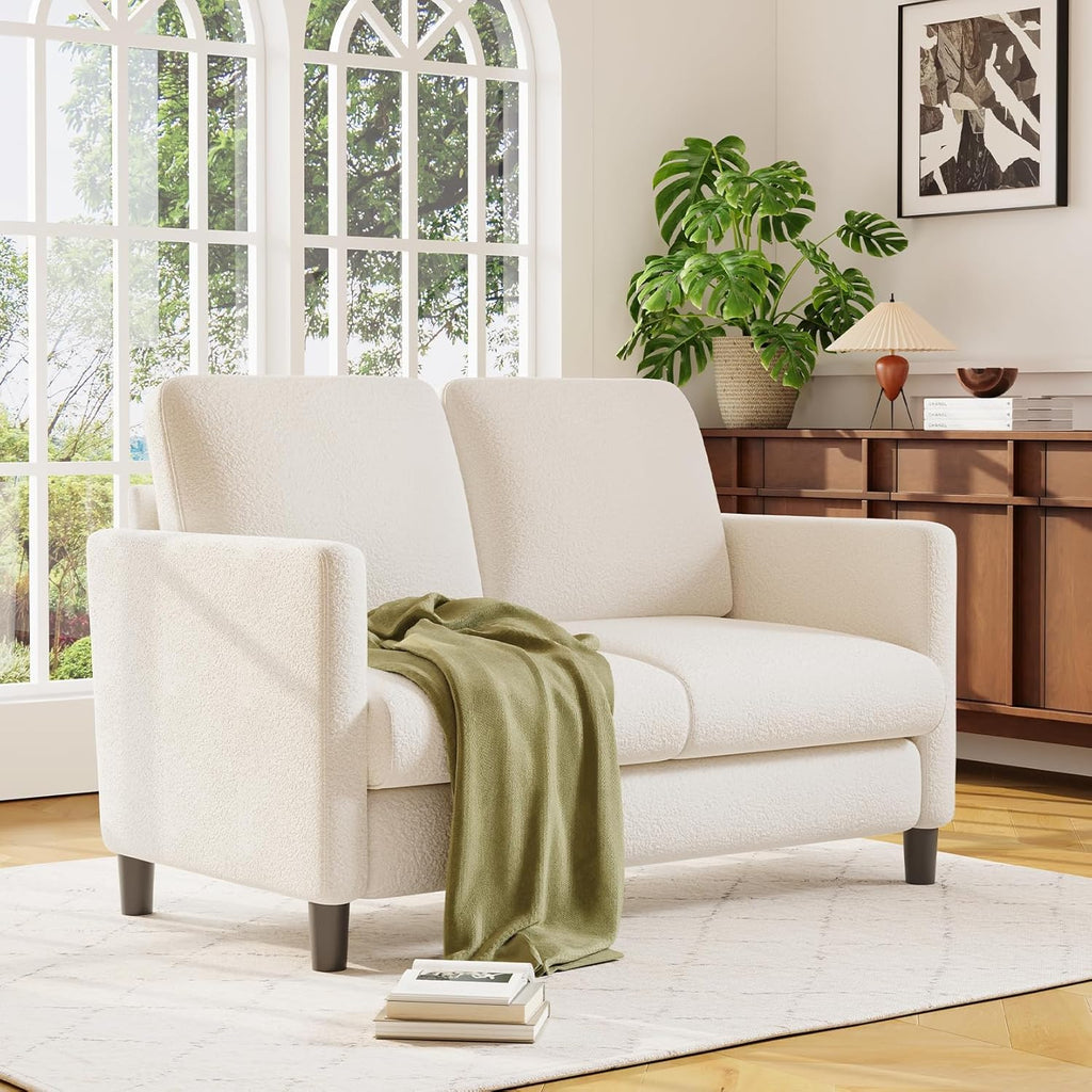 Loveseat Sofa 51" Love Seat Comfy Corduroy Small Loveseat Tool-Free Setup Couch