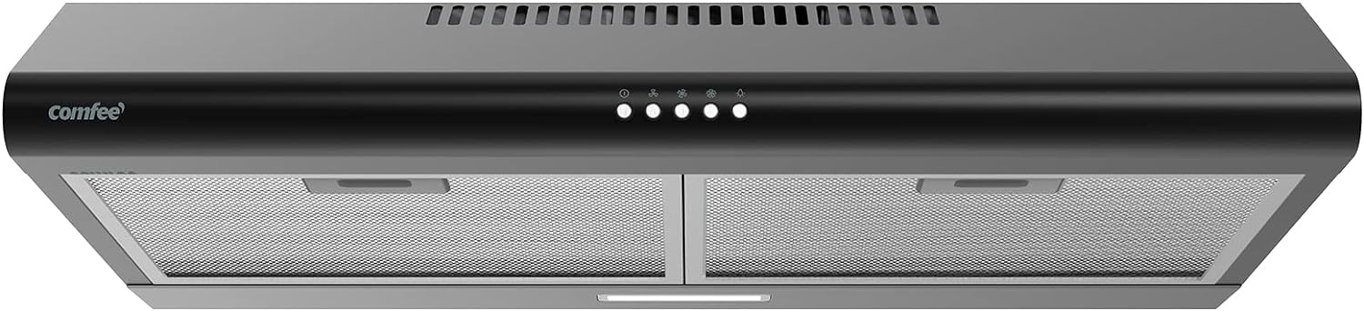 Comfee 30" Under Cabinet Ducted/Ductless Convertible Slim Vent Durable Stainless Steel Kitchen Reusable Filter