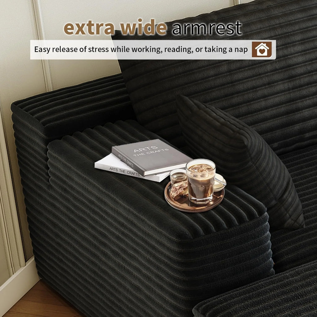 107.5" Cloud Modular Sectional Sofa Couch with L-Shape Chaise,Modern Minimalist Upholstered Couches