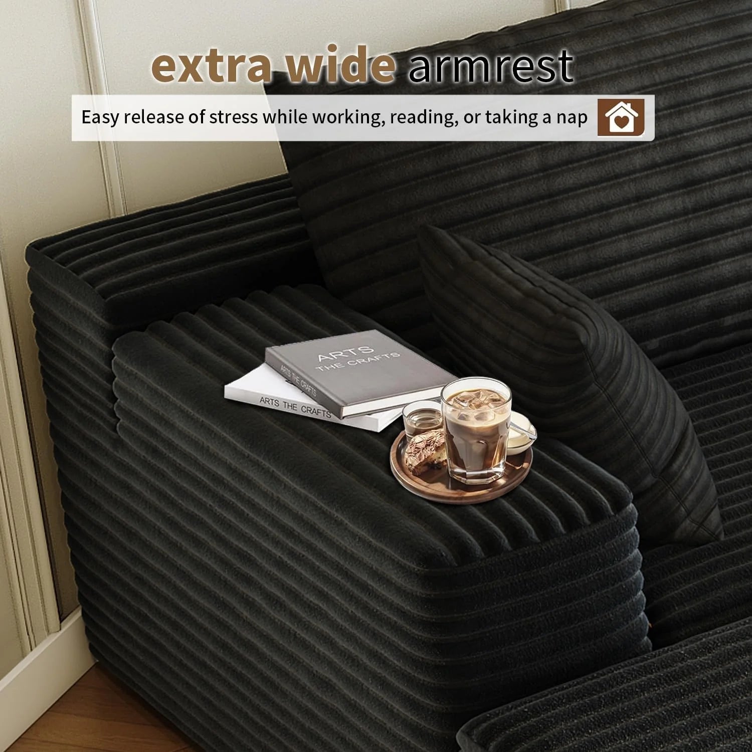 107.5" Cloud Modular Sectional Sofa Couch with L-Shape Chaise,Modern Minimalist Upholstered Couches