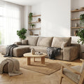 135" Oversized Compressed Sectional Sofa - 33D High-Density Foam Cloud Couch with Deep Seat - Minimalist 3-Piece Corduroy Upholstered Boneless Modular Lounge Couch | Breathable material, Full Foam, Anti-slip
