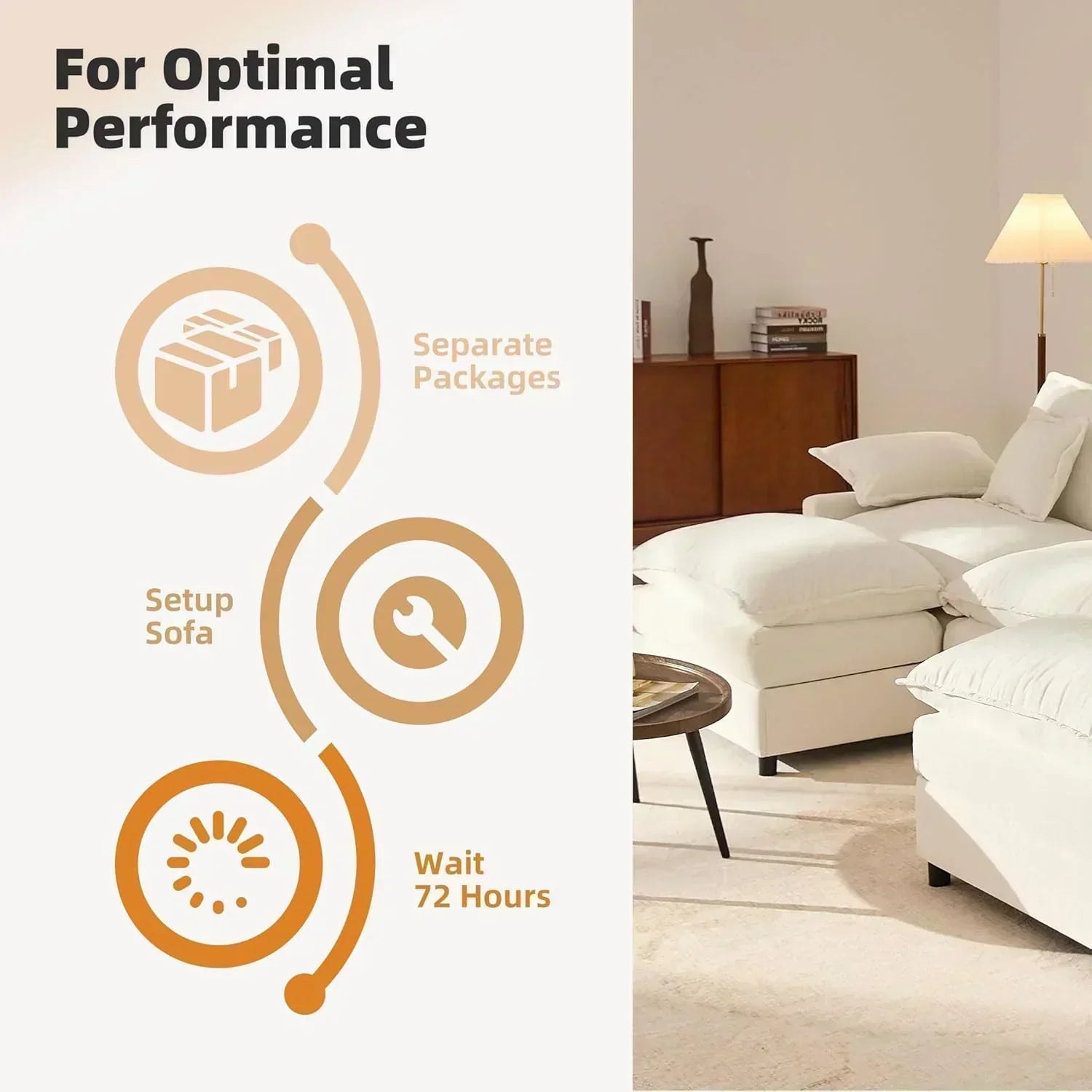 108" U-shaped sofa modular sofa Comfortable cloud sofa
