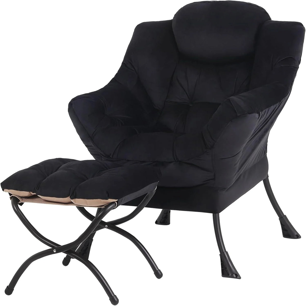 Tiita Lazy Chair with Ottoman Modern Large Accent Lounge Chair Leisure Sofa Armchair Ottoman