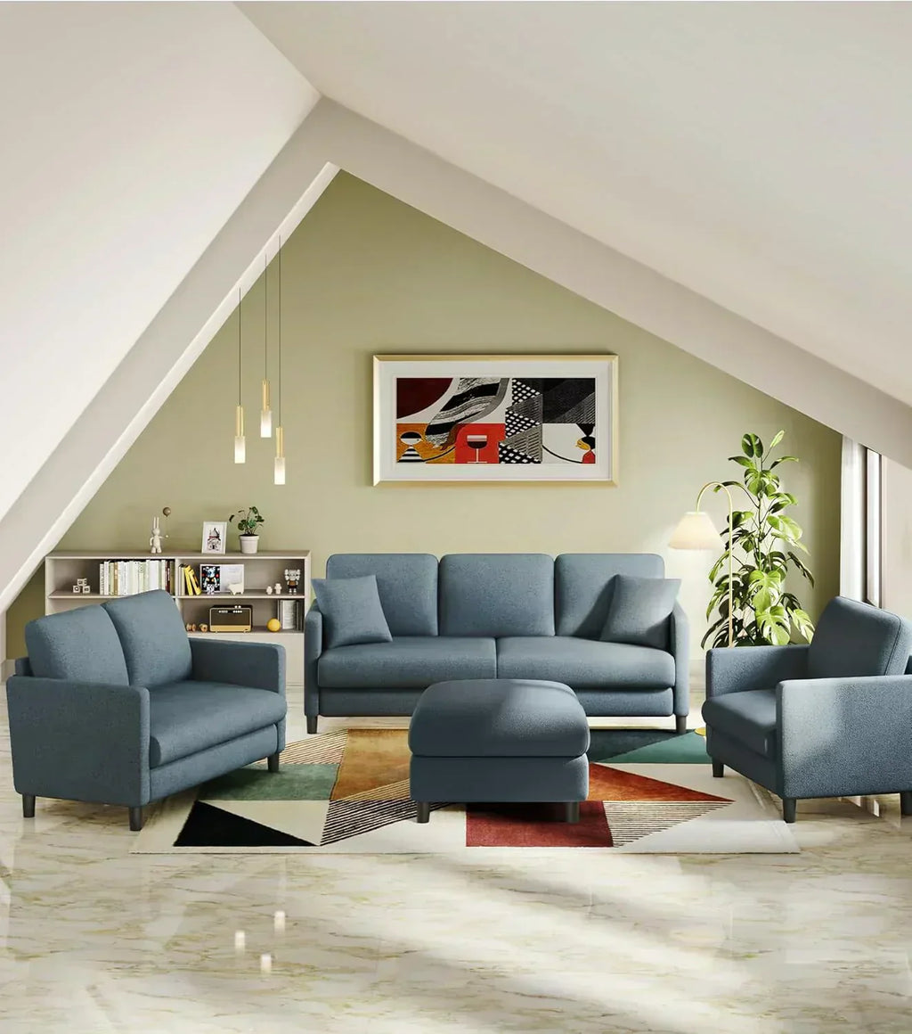 Loveseat Sofa 51" Love Seat Comfy Corduroy Small Loveseat Tool-Free Setup Couch