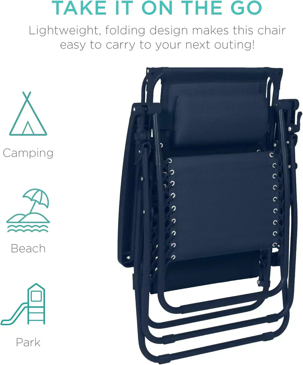 Best Choice Products Folding Zero Gravity Recliner Patio Lounge Chair Adjustable Canopy Shade