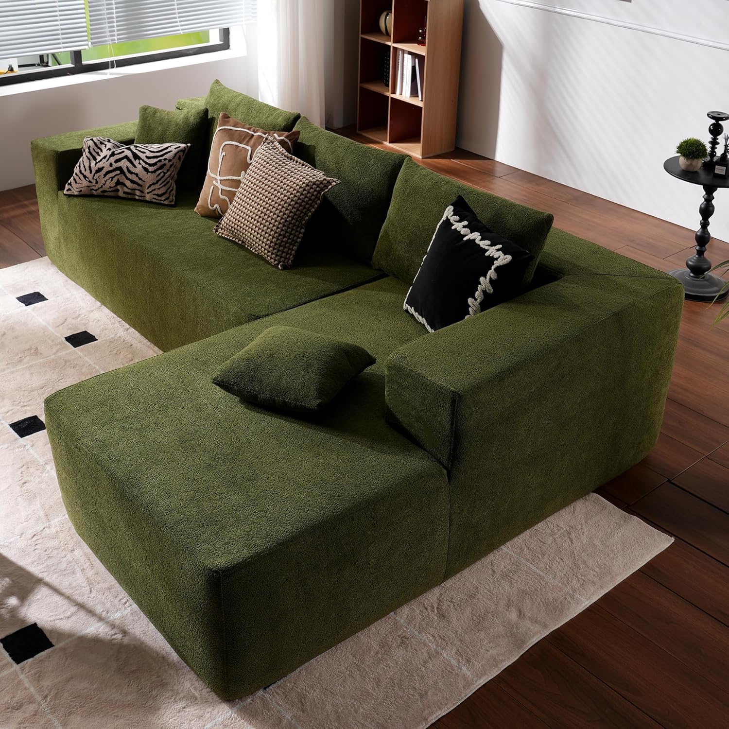 Ovios 104" Cloud Section Sofa L-shaped lounge chair, modern modular sofa