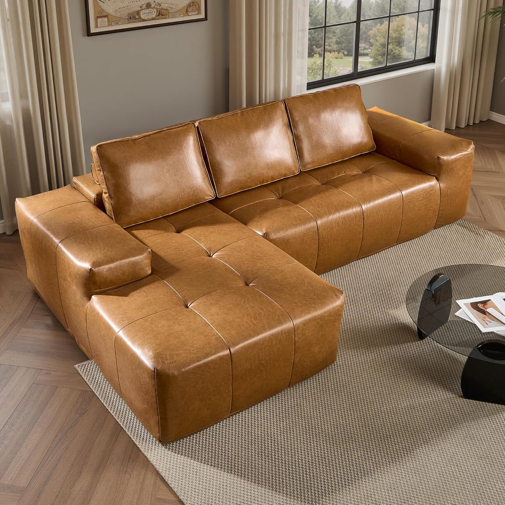 Ovios 104" Cloud Section Sofa L-shaped lounge chair, modern modular sofa