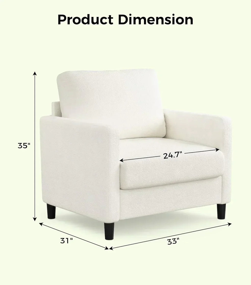 Loveseat Sofa 51" Love Seat Comfy Corduroy Small Loveseat Tool-Free Setup Couch