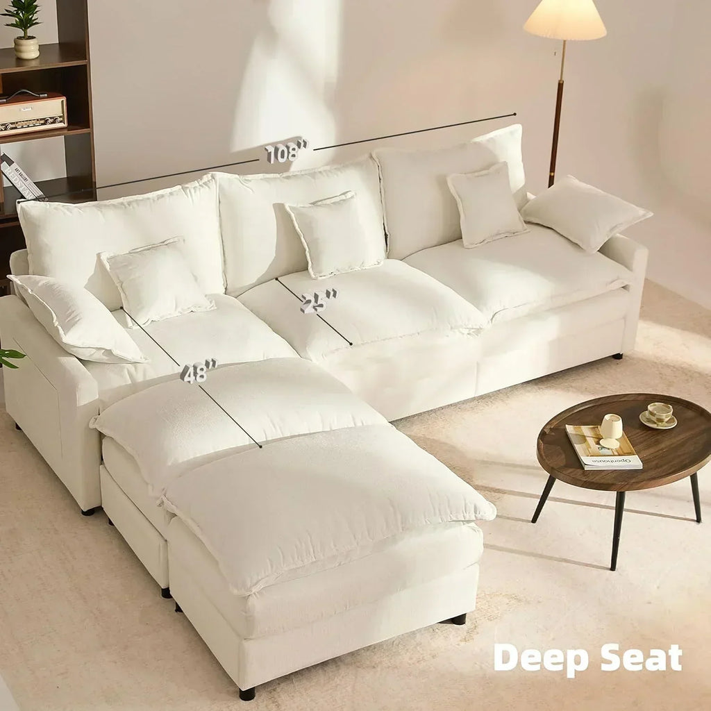108" U-shaped sofa modular sofa Comfortable cloud sofa