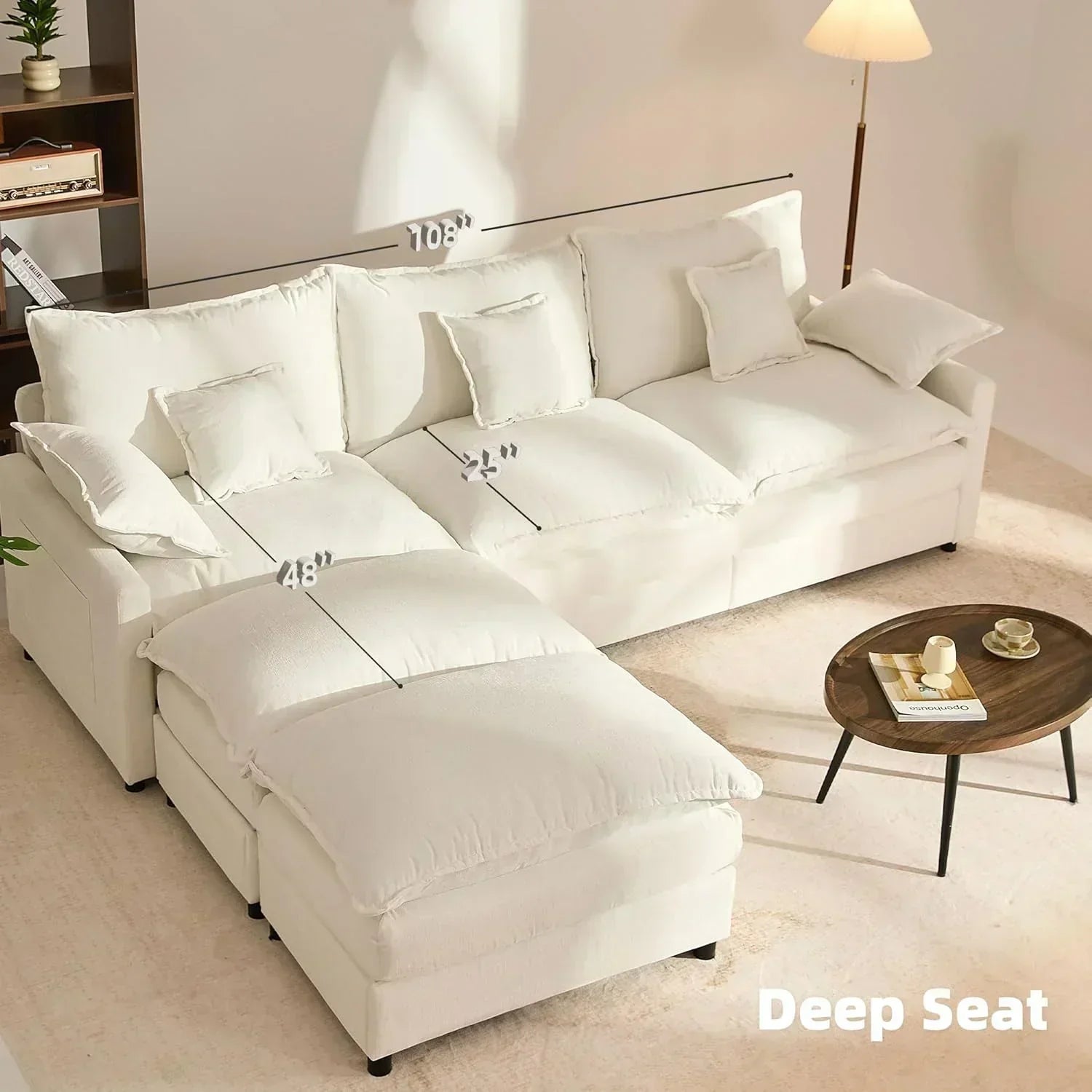 108" U-shaped sofa modular sofa Comfortable cloud sofa