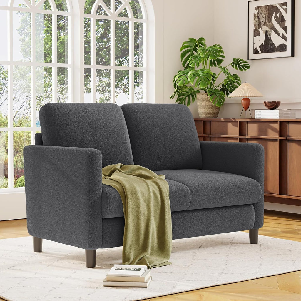 Loveseat Sofa 51" Love Seat Comfy Corduroy Small Loveseat Tool-Free Setup Couch