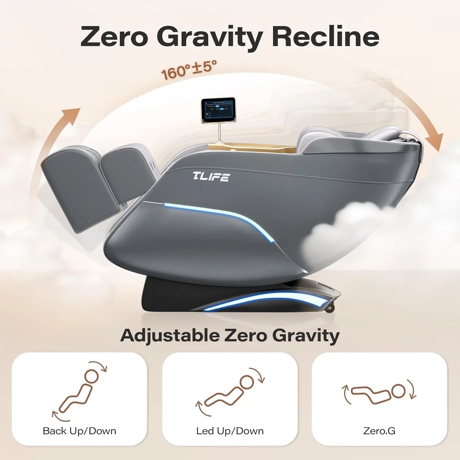 Full Body Massage Chair, 160° Zero Gravity Recliner with Body Scan, 50" SL Track Shiatsu Massage Chair, Spot Massage, Foot Roller