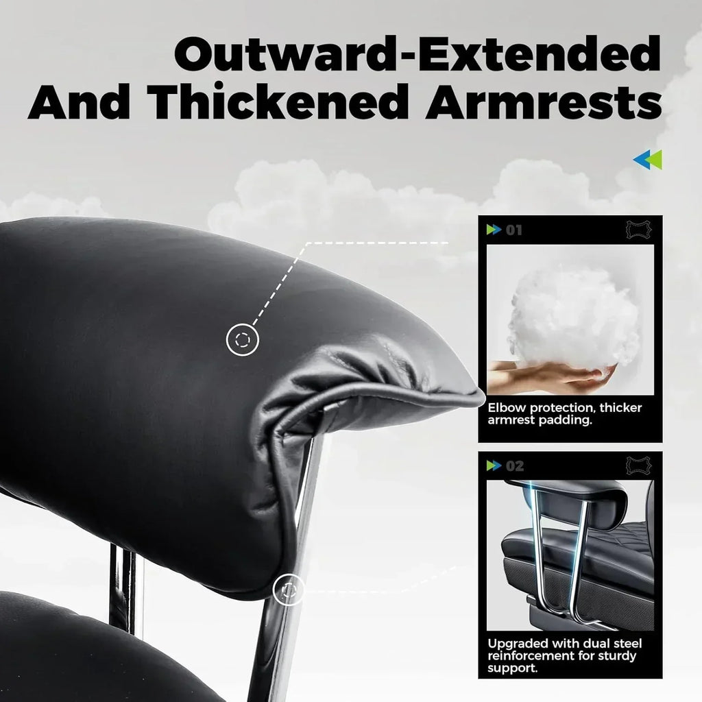 Large high back office chair high back leather gaming chair with footrest