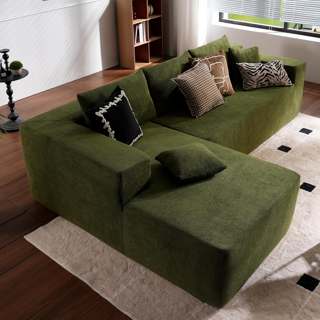 Ovios 104" Cloud Section Sofa L-shaped lounge chair, modern modular sofa