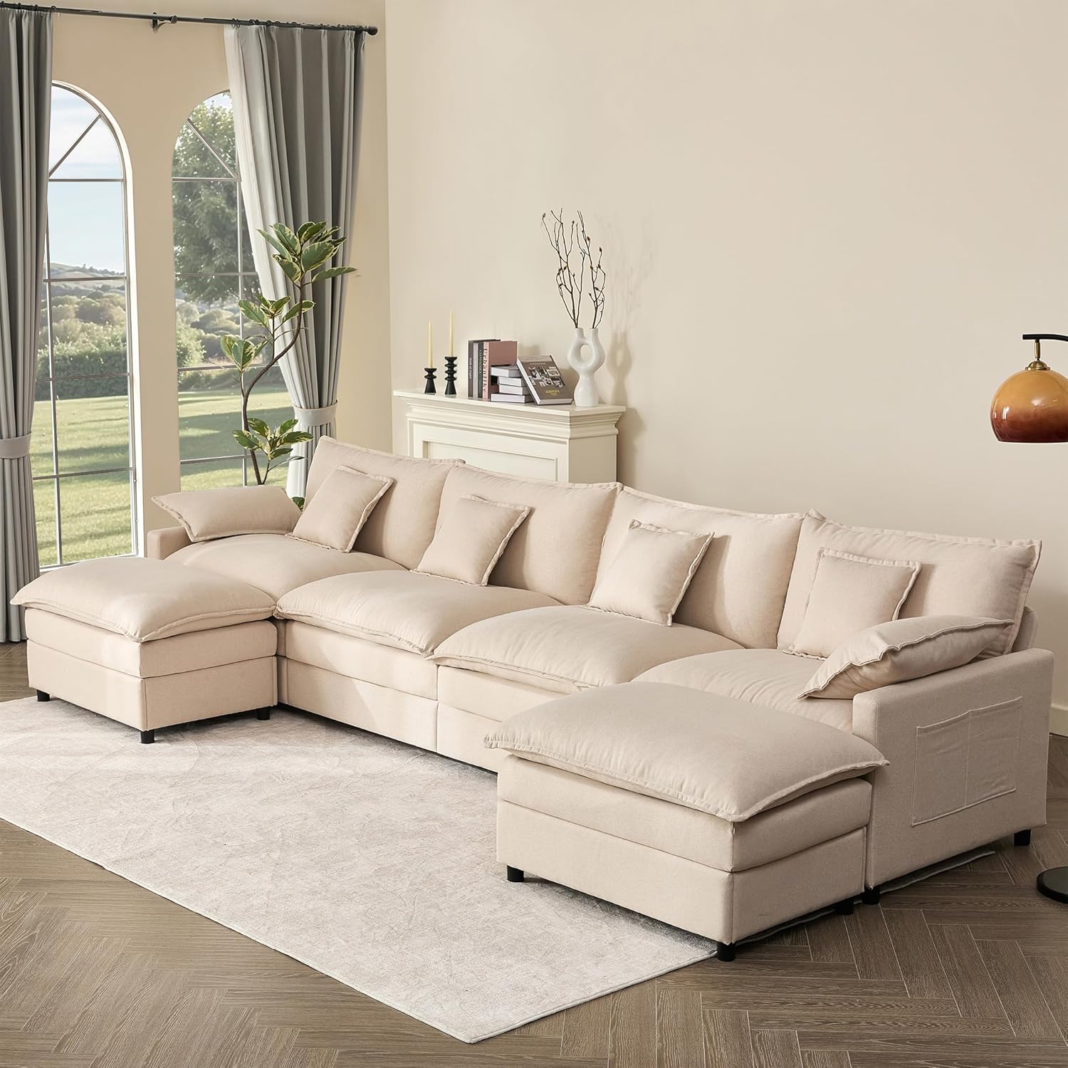 108" U-shaped sofa modular sofa Comfortable cloud sofa