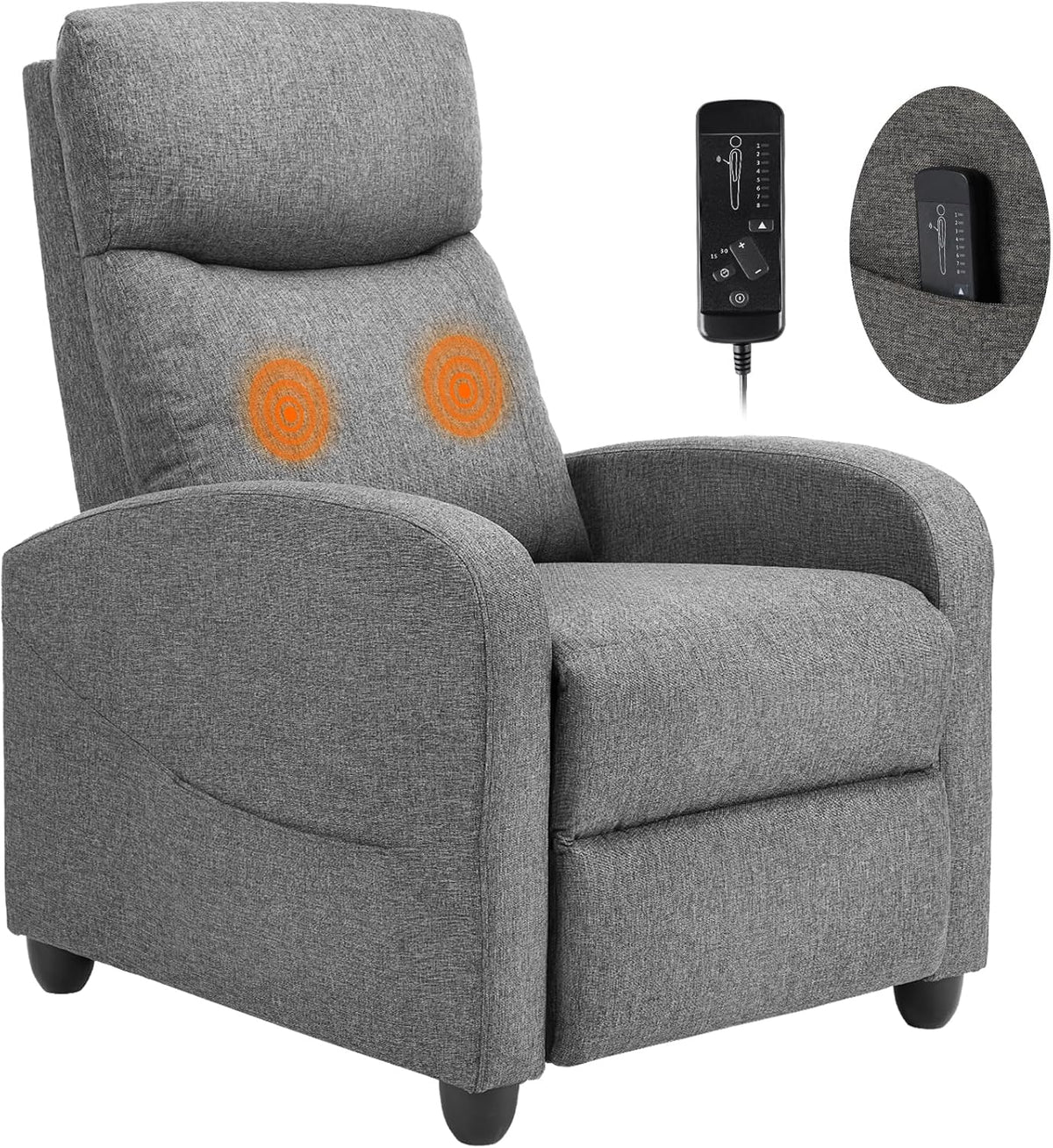 Sweetcrispy Massage Recliner Chair for Adults Adjustable Home Theater Seating