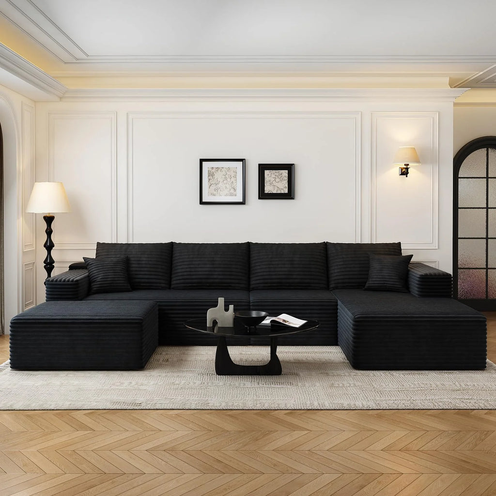 107.5" Cloud Modular Sectional Sofa Couch with L-Shape Chaise,Modern Minimalist Upholstered Couches
